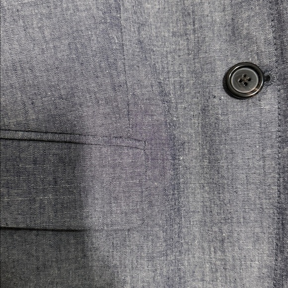 J. Crew Blue Grey 100% Cotton Preppy One Button Blazer Jacket Size 4 - Picture 2 of 5
